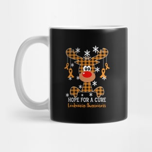 Reindeer Hope For A Cure Leukemia Awareness Christmas Mug